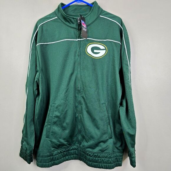 NEW NFL Team Apparel Green Bay Packers Long Sleeve Full Zip Track Jacket Large - Picture 1 of 6